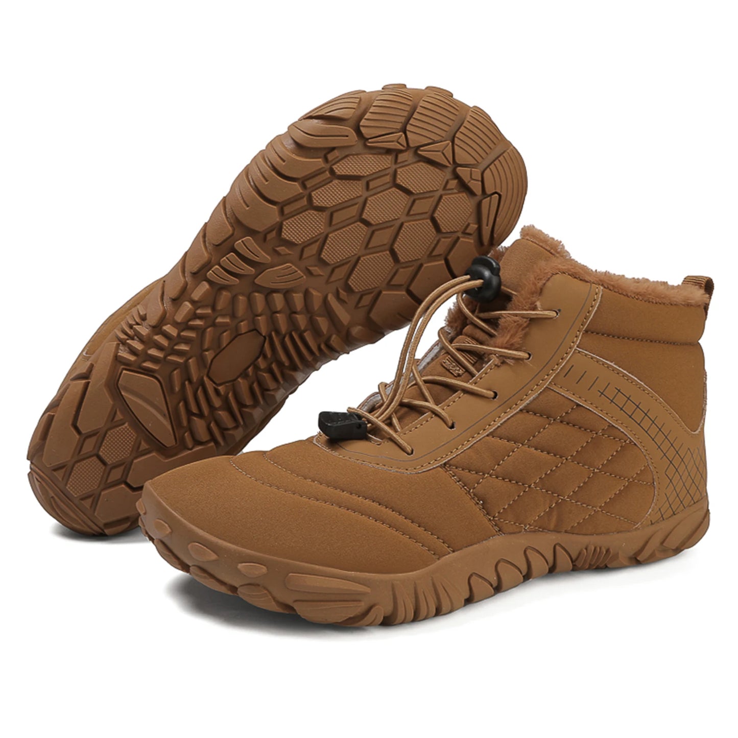 Plus Size Barefoot Hiking Boot Thermal Ankle Bootie Fleece-Lined Casual Sneakers Anti-slip for Men Women