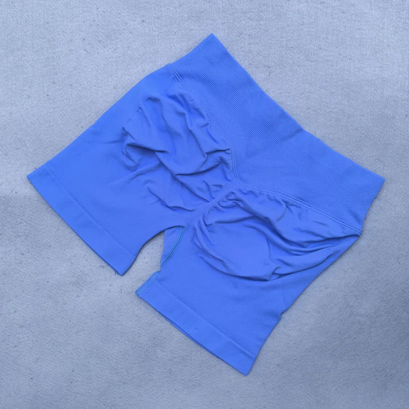 Seamless Yoga Set 2 PCS Sports Suit Female Workout Clothes Halter Sports Bra Scrunch Bum Gym Shorts Women Running Sportswear