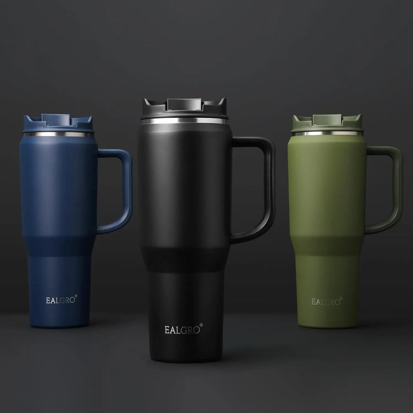 40 oz Tumbler with Handle, Insulated Tumblers with Lid and Straw, Large Metal Sports Water Bottle Jug, Thermal Stainless Steel