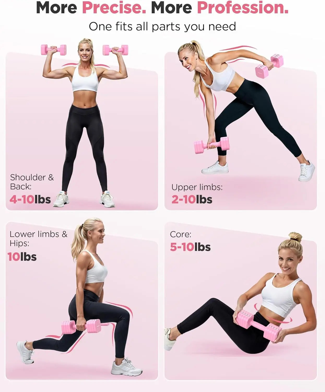 FEIERDUN DB3 5-in-1 Adjustable Dumbbell Set of 2, 12LBS/20LBS Hand Weights for Women, Men, 1s-Adjust Dual-Stable Dumbbell Set for Women Home Gym & Outdoor