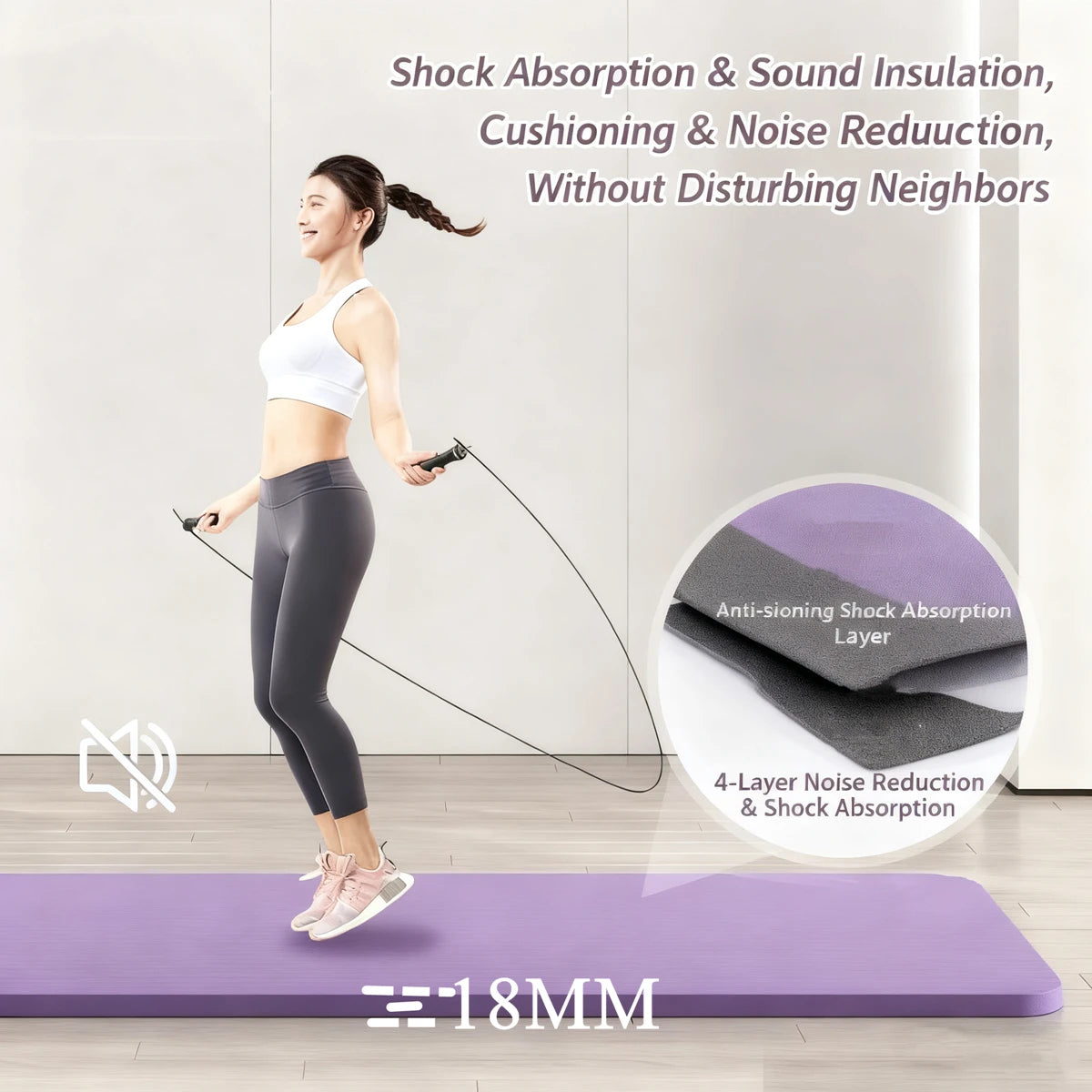 NBR Yoga Mat 20MM Thicken Moisture-proof Outdoor Non-Slip Durable Camping Picnic Mat 185x61cm Exercise Gym Fitness Workout