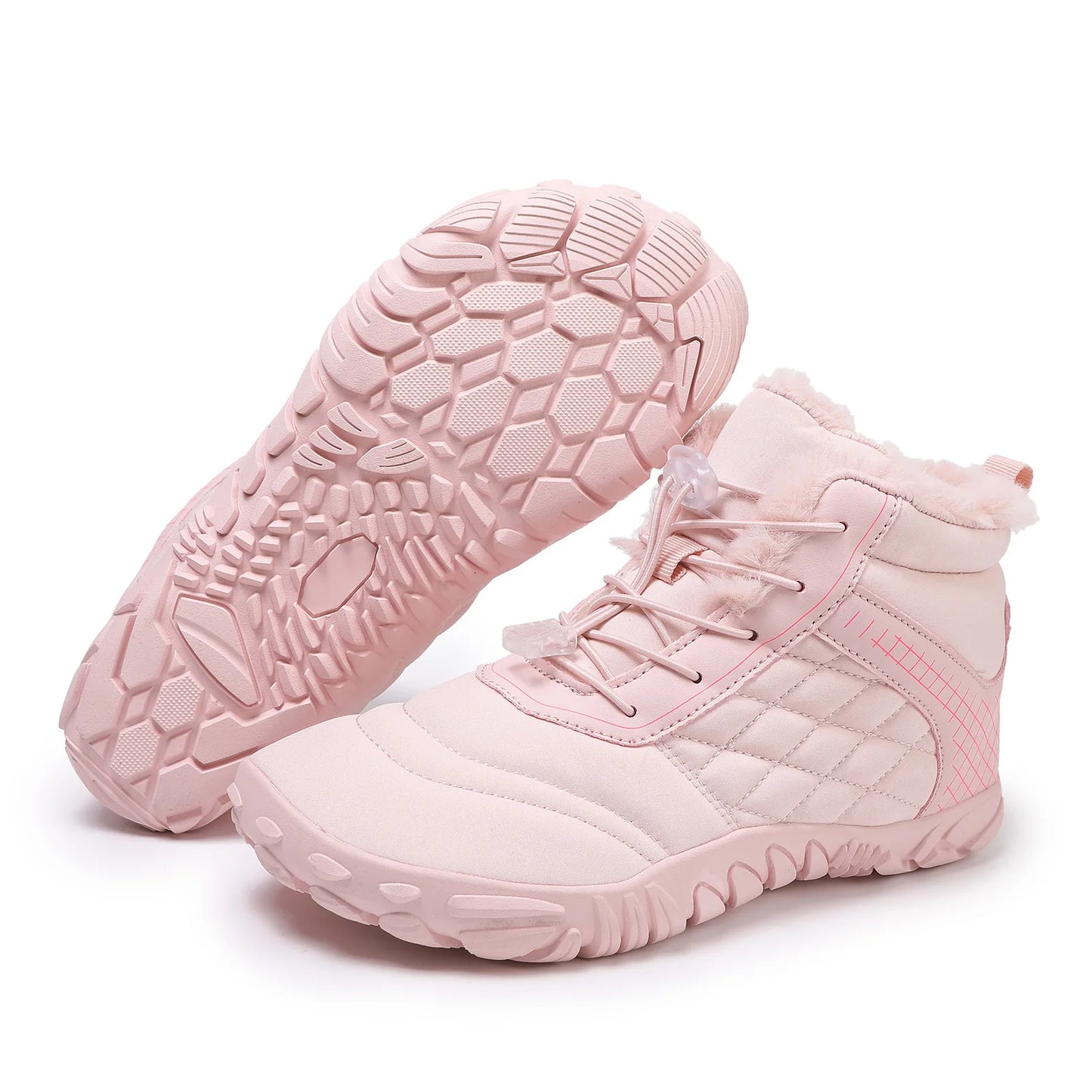 Plus Size Barefoot Hiking Boot Thermal Ankle Bootie Fleece-Lined Casual Sneakers Anti-slip for Men Women