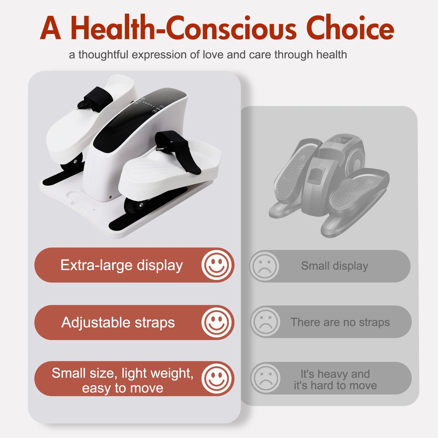 Electric Elliptical Under Desk Trainer Portable Seated Pedal Leg Exerciser with Remote Control LCD Display for Seniors Adults