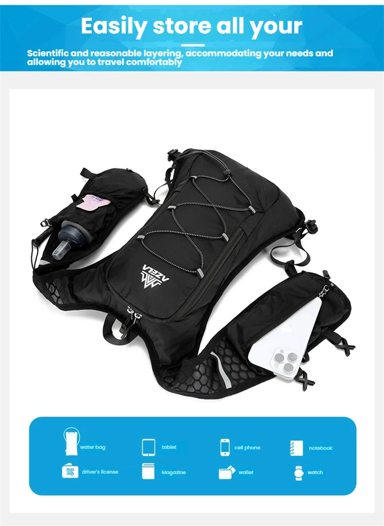 Running Hydrating Vest Backpack Ultralight Hydration Jogging Vest Men Breathable Marathon Bicycle Bag Water Bottle 500ML