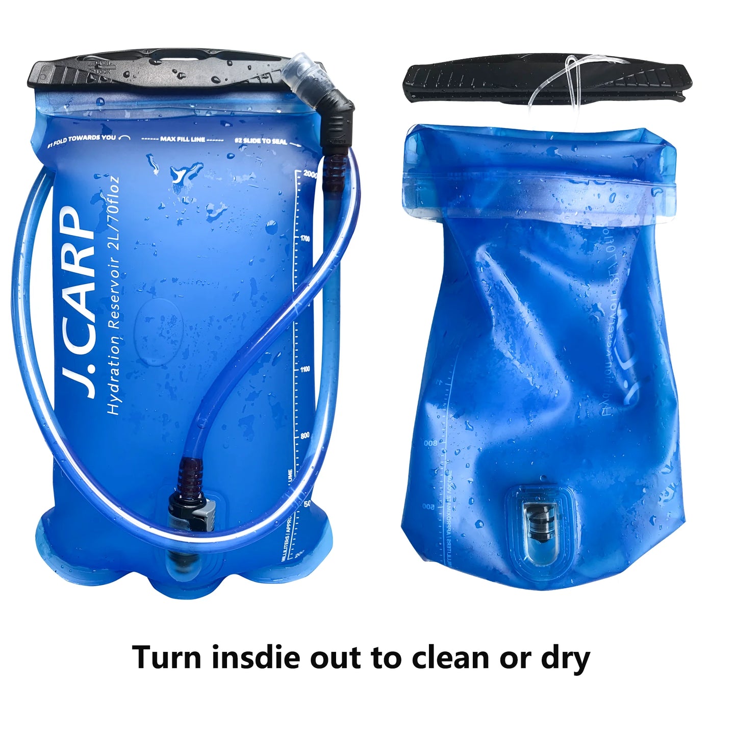2L Leak Proof Water Reservoir Hydration Storage Bladder Bag BPA Free Hydration Pack Two Modes Refilling Cap for Cycling Hiking