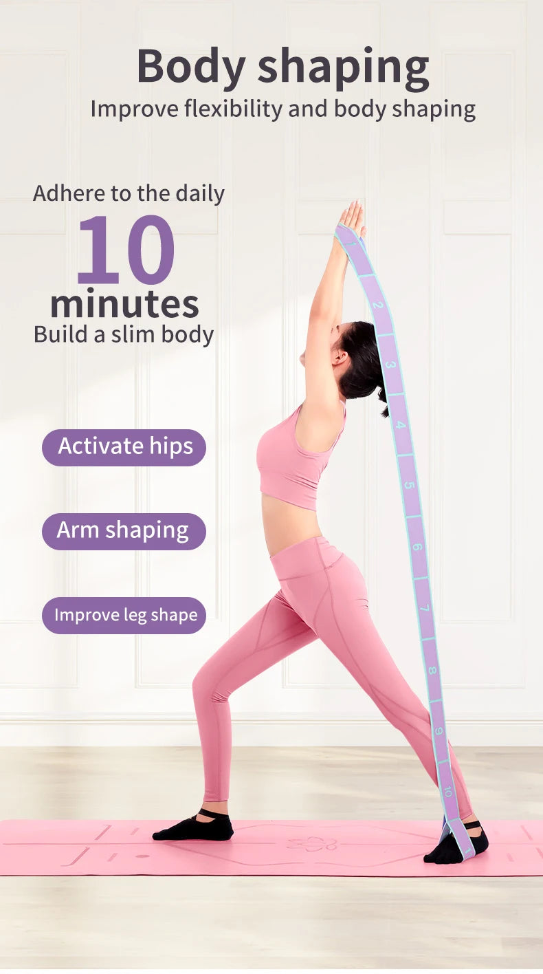 Yoga Elastic Band Female Open Shoulder Back Stretch Belt Fitness Resistance Band Exercise Tension belt Rehabilitation Training