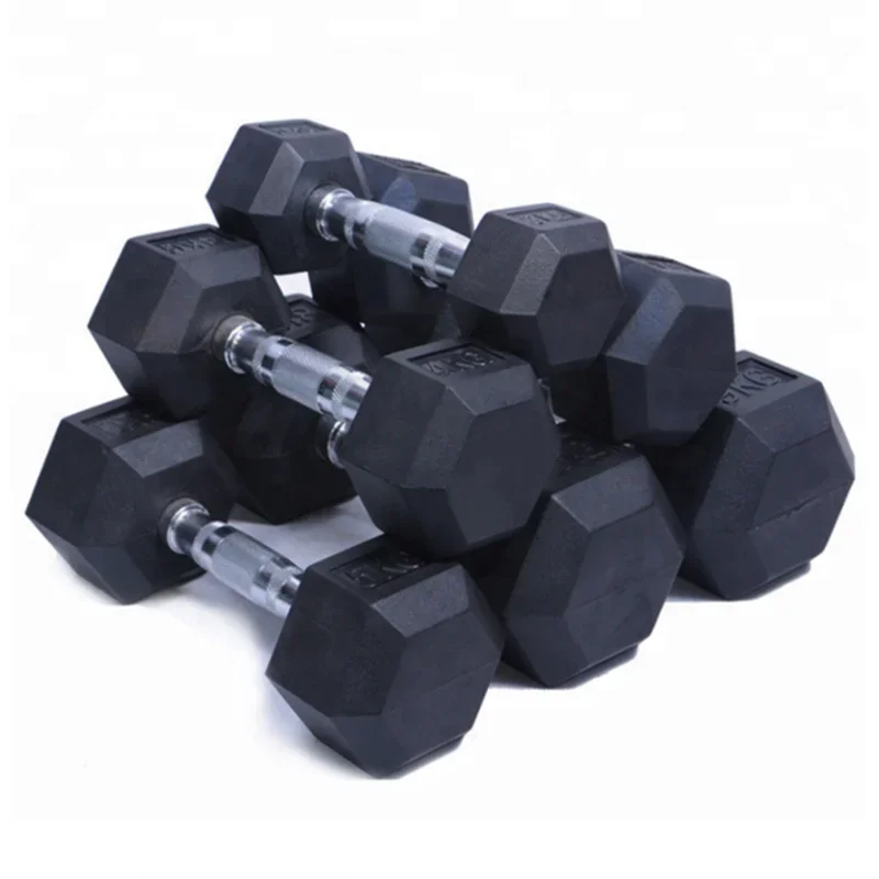 l # Hexagonal Dumbbell Set Hexagonal Rubber Dumbbells Children's Weight Fitness Equipment Adjustable Dumbbells 5kg 10kg 20kg
