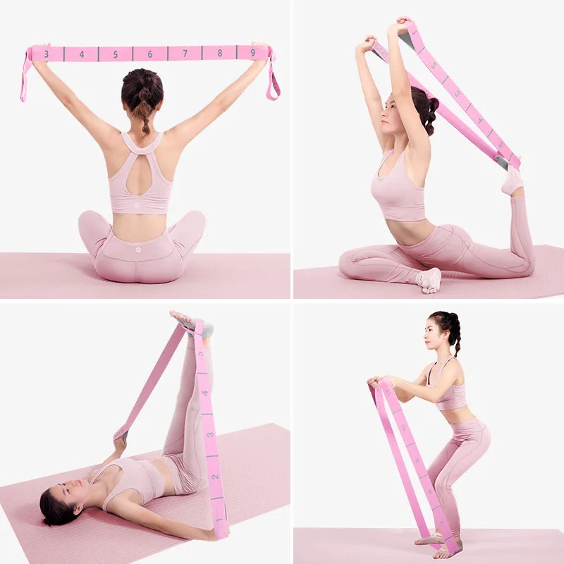 Yoga Elastic Band Female Open Shoulder Back Stretch Belt Fitness Resistance Band Exercise Tension belt Rehabilitation Training