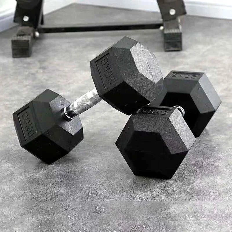 l # Hexagonal Dumbbell Set Hexagonal Rubber Dumbbells Children's Weight Fitness Equipment Adjustable Dumbbells 5kg 10kg 20kg