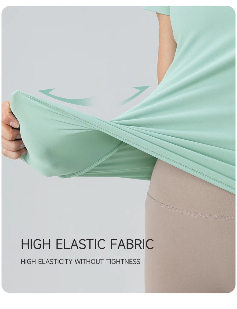 2024 Women Sports Shirt Tight Yoga top Quick Dry Gym Top Outdoor Short Sleeve  Running Sportswear Women T-shirts