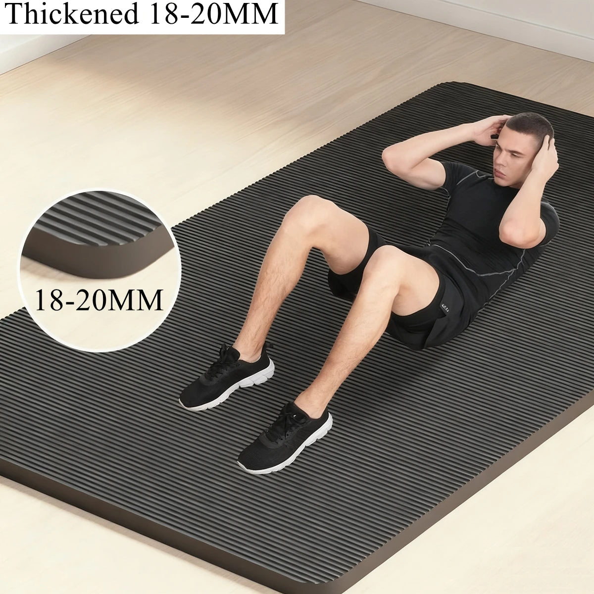 NBR Yoga Mat 20MM Thicken Moisture-proof Outdoor Non-Slip Durable Camping Picnic Mat 185x61cm Exercise Gym Fitness Workout