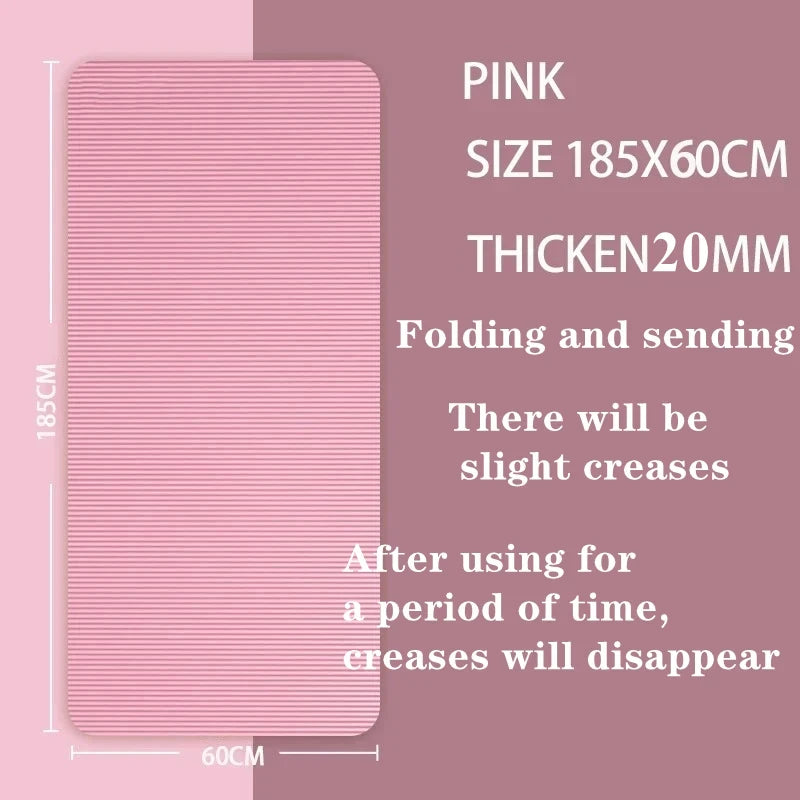 NBR Yoga Mat 20MM Thicken Moisture-proof Outdoor Non-Slip Durable Camping Picnic Mat 185x61cm Exercise Gym Fitness Workout