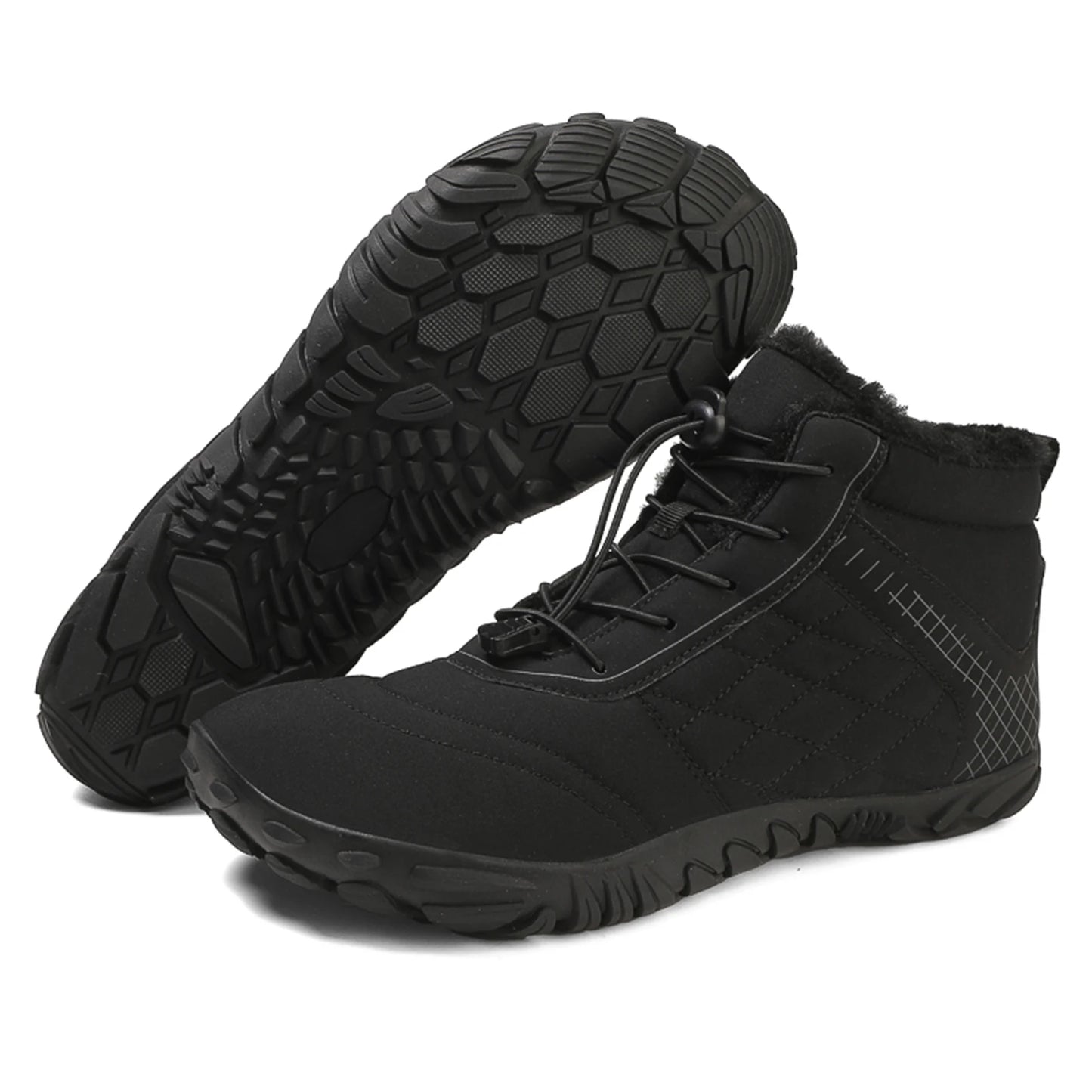 Plus Size Barefoot Hiking Boot Thermal Ankle Bootie Fleece-Lined Casual Sneakers Anti-slip for Men Women