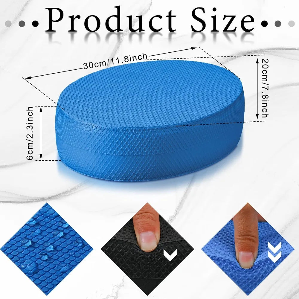 2 Pcs Foam Balance Pad Non Slip Stability Trainer Oval Exercise Cushion for Dancing, Yoga, Physical Therapy