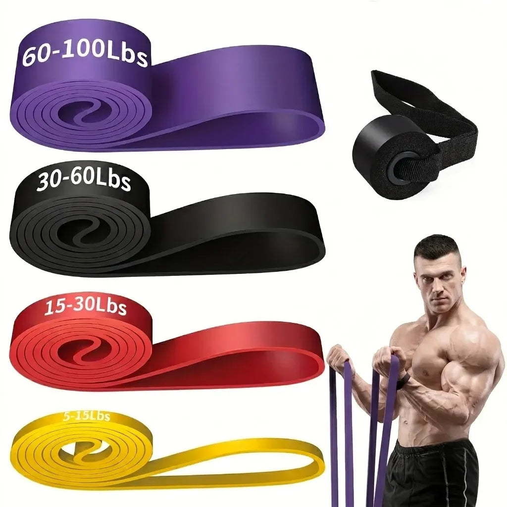 5-Piece Resistance Band Set with Door Anchor for Men and Women, Assisted Pull-Up Bands for Exercise Stretching and Muscle Traing