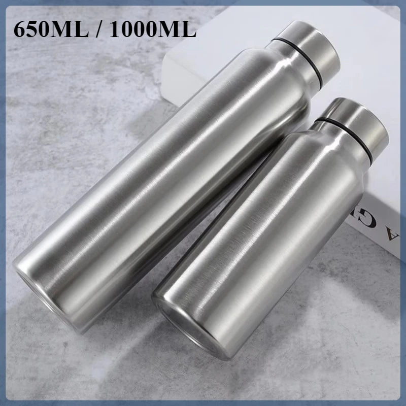 Portable Sports Water Bottle Steel Sport Bottle Metal Flask Drinkware Camping Gym Large Capacity Kettle Outdoor Bicycle Drinking