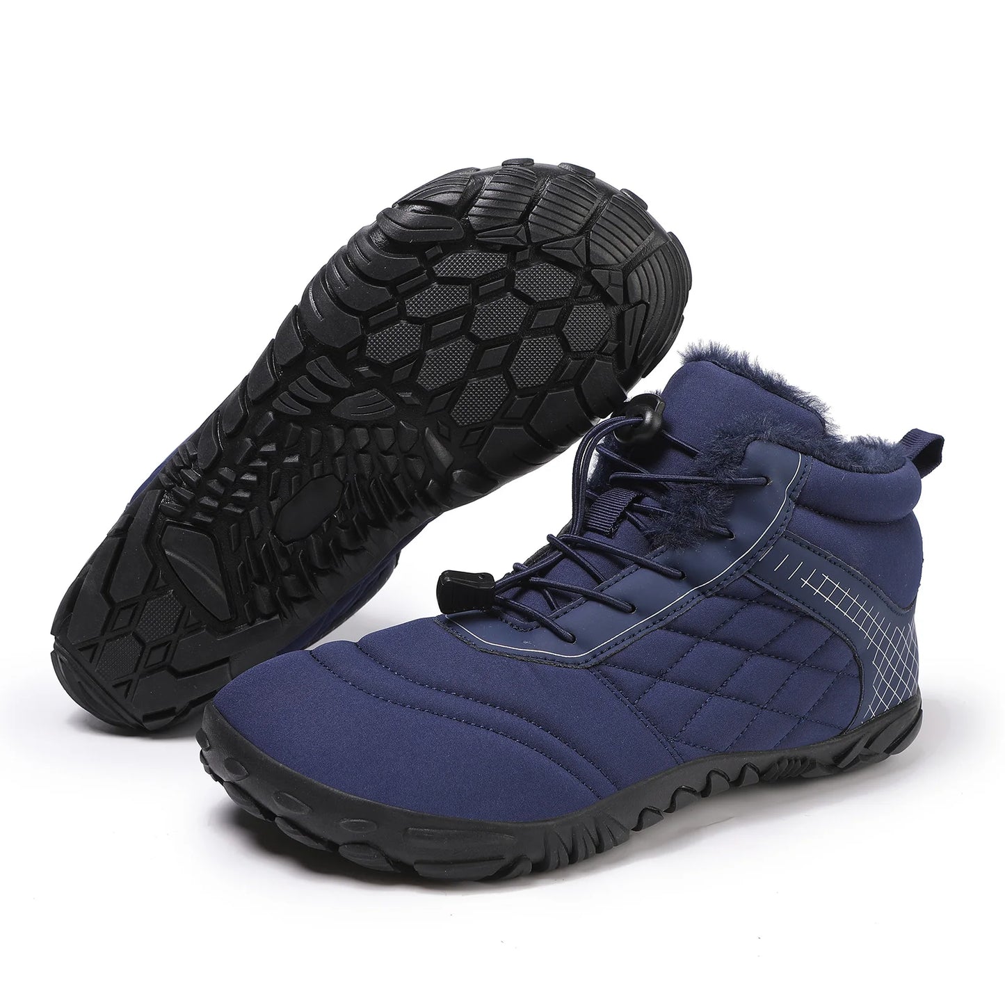 Plus Size Barefoot Hiking Boot Thermal Ankle Bootie Fleece-Lined Casual Sneakers Anti-slip for Men Women