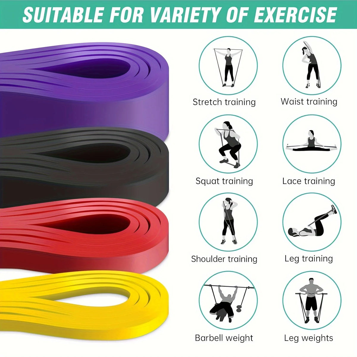 5-Piece Resistance Band Set with Door Anchor for Men and Women, Assisted Pull-Up Bands for Exercise Stretching and Muscle Traing