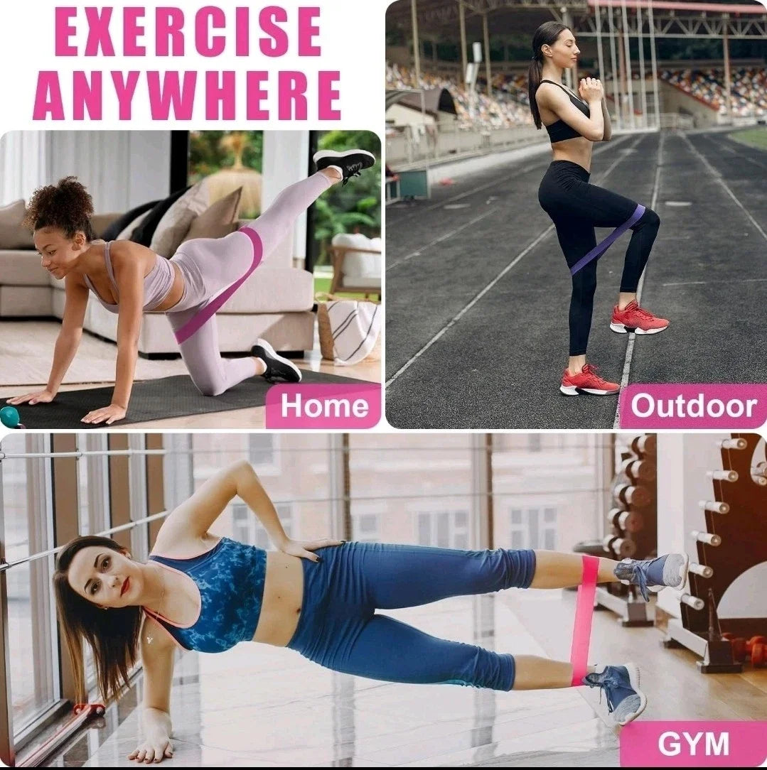 Set of 5 Resistance Exercise Loop Bands Fitness Yoga Resistance Band TPE Pink