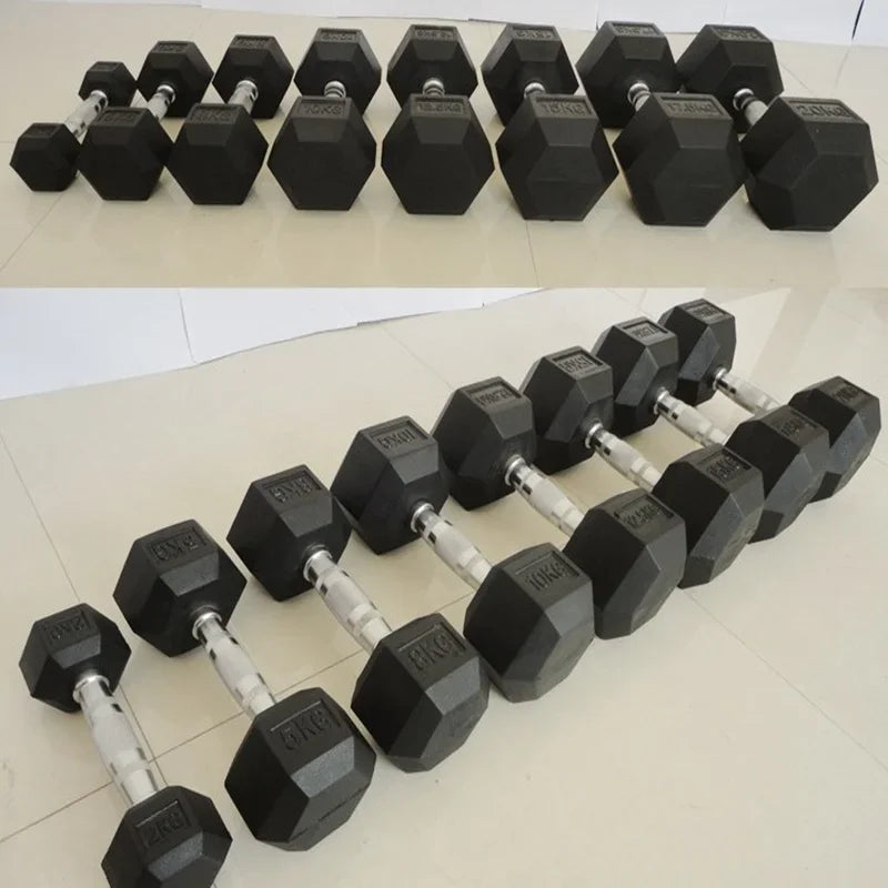 l # Hexagonal Dumbbell Set Hexagonal Rubber Dumbbells Children's Weight Fitness Equipment Adjustable Dumbbells 5kg 10kg 20kg