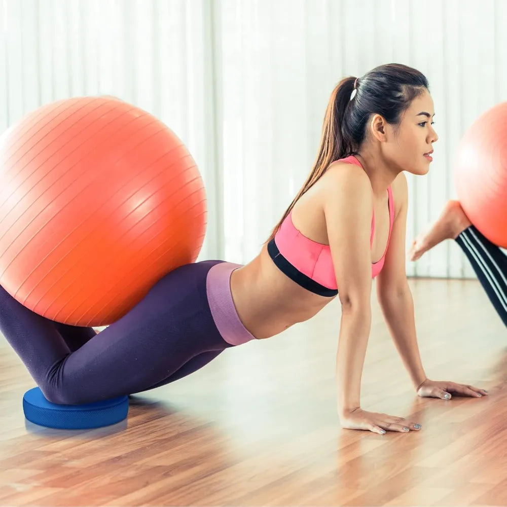 2 Pcs Foam Balance Pad Non Slip Stability Trainer Oval Exercise Cushion for Dancing, Yoga, Physical Therapy