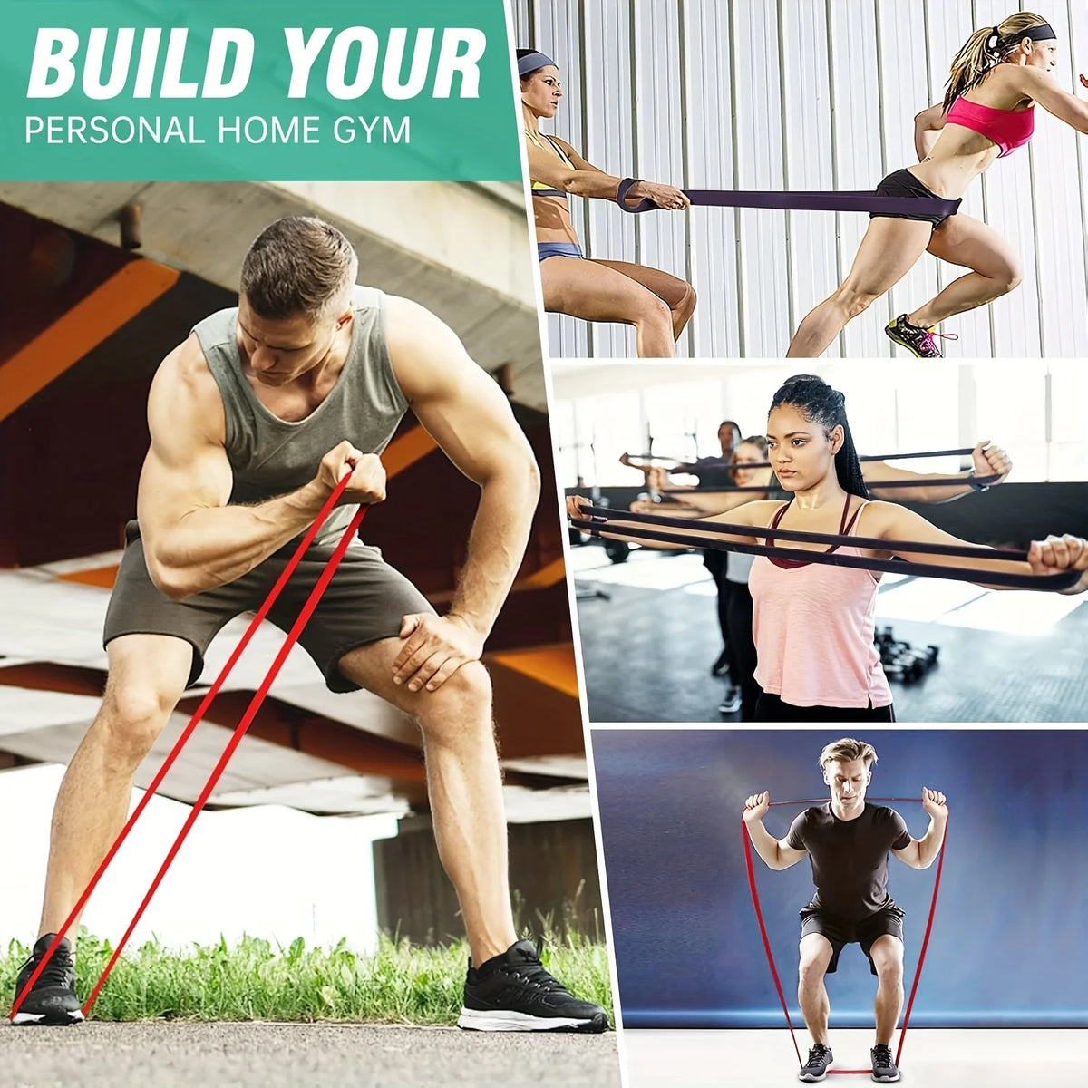 5-Piece Resistance Band Set with Door Anchor for Men and Women, Assisted Pull-Up Bands for Exercise Stretching and Muscle Traing