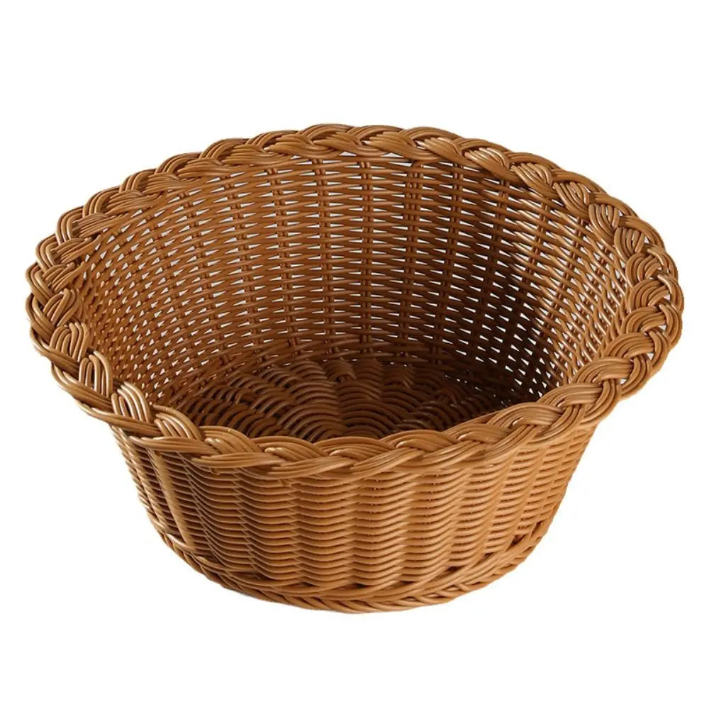 New Hardness Rattan Wicker Woven Serving Baskets Household 10 Styles Handwoven Bread Fruit Vegetables Basket Rattan Basket