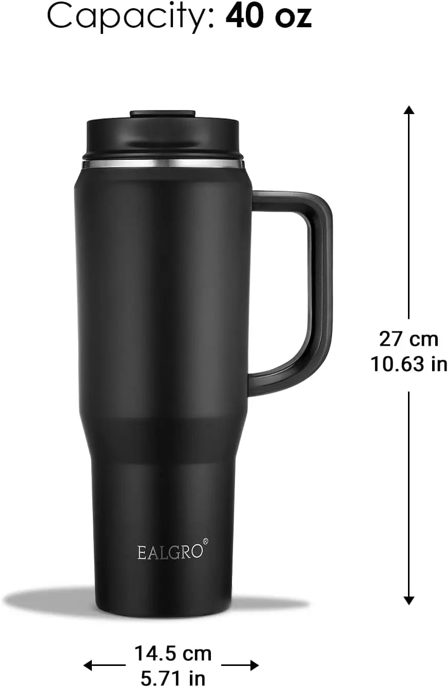 40 oz Tumbler with Handle, Insulated Tumblers with Lid and Straw, Large Metal Sports Water Bottle Jug, Thermal Stainless Steel