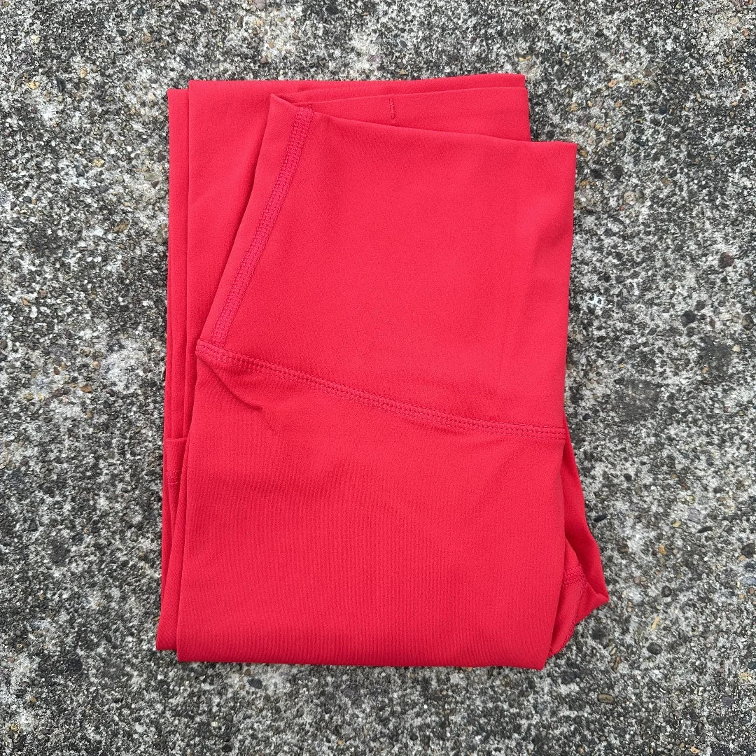 Solid Color Back Waist Pocket High Waist Yoga Legging Women Sport Cropped Pants Butter Athletic Gym Comprehensive Training Jog