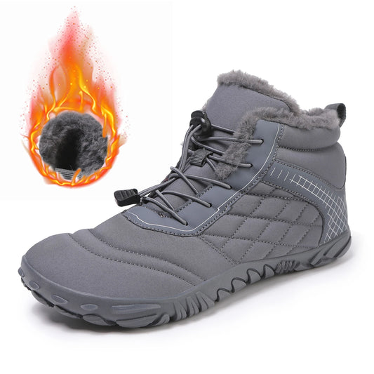 Plus Size Barefoot Hiking Boot Thermal Ankle Bootie Fleece-Lined Casual Sneakers Anti-slip for Men Women