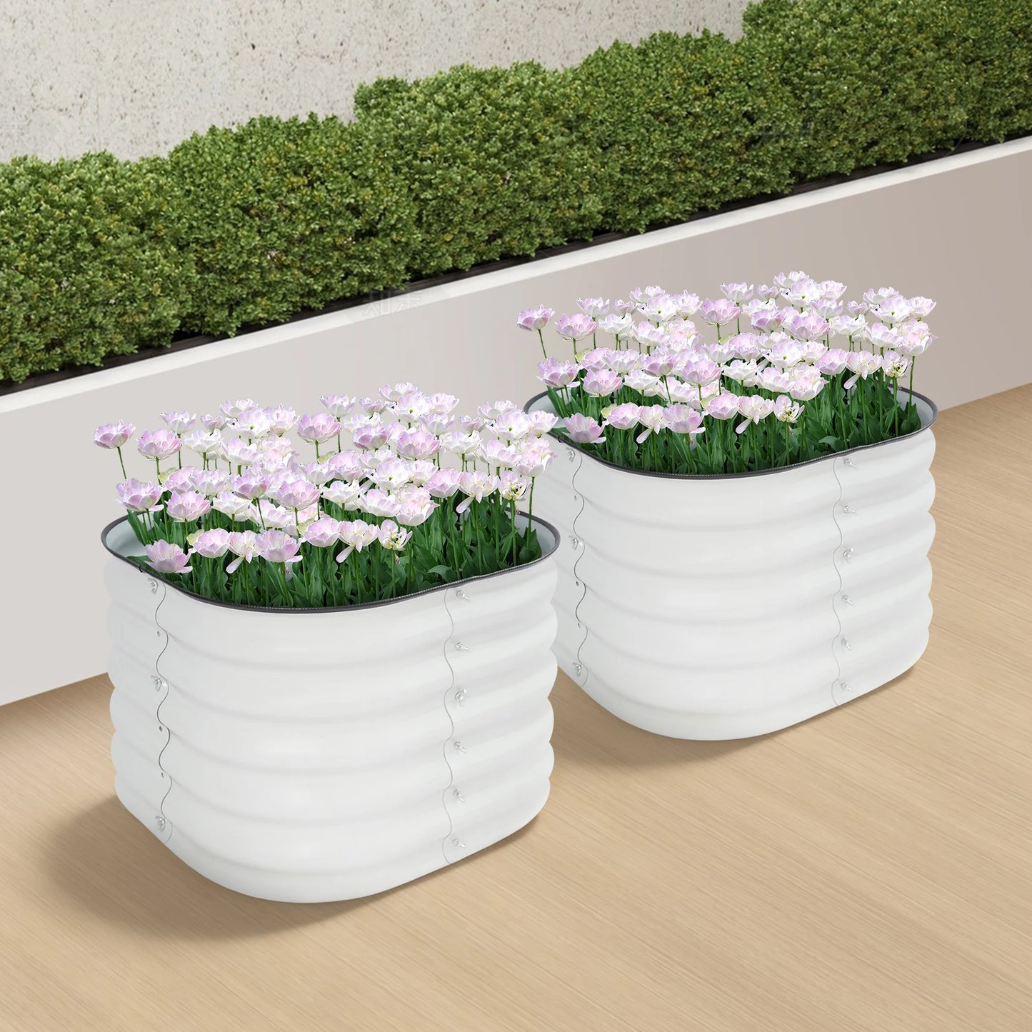 2PCS Raised Garden Bed Garden Raised Planter Box Elevated Planting Bed for Indoor Outdoor Vegetable Flower Herb Gardening